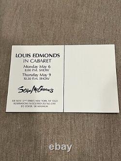 Carte postale de cabaret signée à la main par Louis Edmonds RARE