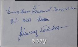 Carte signée à la main par Johnny Sekka