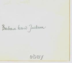 Carte signée à la main par la baronne Jackson de Lodsworth Barbara Ward, rare.