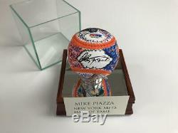 Charles Fazzino Mike Piazza 3d Peint Autograph Baseball Main Mets De New York Hof 2016