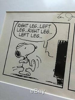 Charles M. Schulz Signée À La Main Snoopy Illustration Peanuts Autograph Comic Strip