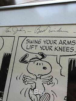 Charles M. Schulz Signée À La Main Snoopy Illustration Peanuts Autograph Comic Strip