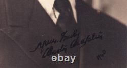 Charlie Chaplin Scarce Authentic Original Signé À La Main Autographe Rare Photo