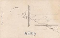 Charlie Chaplin Scarce Main Authentique Signé Autograph Carte Photo