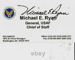 Chefs d'état-major interarmées Michael E. Ryan Carte de visite signée à la main avec certificat d'authenticité