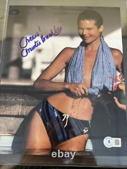 Christie Brinkley Signature Manuscrite Autographiée 8x10 Sexy Super Modèle Beckett Bas Coa