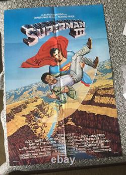 Christopher Reeve Superman III Signé À La Main Autographié Poster Original Withcoa