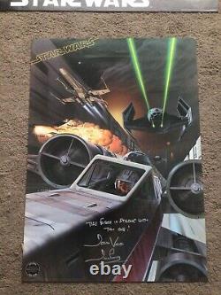 Club de fans Star Wars affiche originale de 1977 signée à la main par Dave Prowse, avec un certificat d'authenticité à vie.