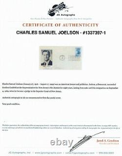 Congrès de NJ Charles Joelson Signature Manuscrite FDC de 1964 JG Autographs COA