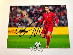 Cristiano Ronaldo Signé (Football de Soccer du Portugal) Autographe 7x5 pouces avec COA