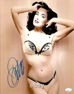 DITA VON TEESE Photo dédicacée à la main 11x14 Modèle BURLESQUE Autographe JSA COA CERT