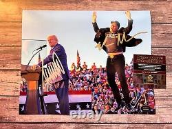 DONALD TRUMP + ELON MUSK Signatures authentiques originales 8x10 ! MAGA ! Avec certificat d'authenticité