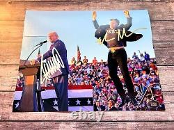 DONALD TRUMP + ELON MUSK Signatures authentiques originales 8x10 ! MAGA ! Avec certificat d'authenticité