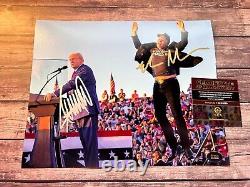 DONALD TRUMP + ELON MUSK Signatures authentiques originales 8x10 ! MAGA ! Avec certificat d'authenticité