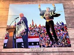 DONALD TRUMP + ELON MUSK Signatures authentiques originales 8x10 ! MAGA ! Avec certificat d'authenticité