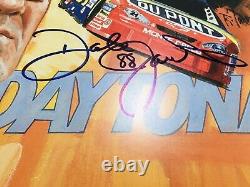 Dale Jarrett / Jeff Gordon : Véritables autographes signés à la main sur lithographie Nascar