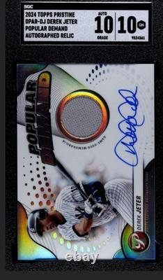 Derek Jeter ? 2024 Topps Pristine SGC 10 Auto 10 Demande Populaire POP 1