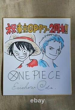 Dessiné À La Main Eiichiro Oda One Piece Autographié Shikishi Art Board Rare 012021b
