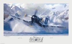 Dévotion F4U Corsair art signé par le pilote médaillé d'honneur Capitaine Tom Hudner