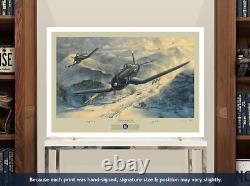 Devotion à l'enseigne Jesse Brown art F4U Corsair signé par Tom Hudner et d'autres