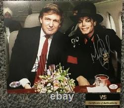 Donald Trump Et Michael Jackson Ont Les Deux Autographes Signés À La Main 8x10 Photo Avec Coa