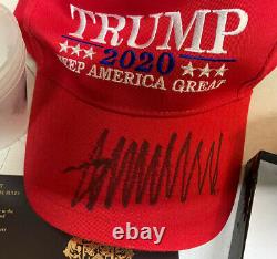 Donald Trump Hat Hand Signé Aveccoa Autographe Red Maga Kag Cap + Golf Extras