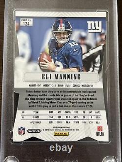 Eli Manning Hand Signé 2012 Prizm Red Die Cut Extremely Rare Sssp