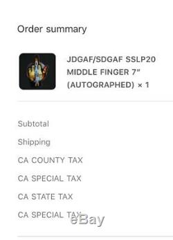 Eminem Middle Finger Sslp20 Die Cut Autographié Vinyle Jdgaf / Sdgaf En Main