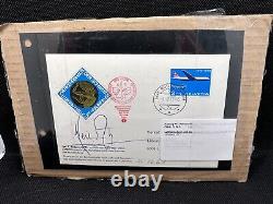 Enveloppe signée à la main par Neil Armstrong, premier homme sur la Lune, autographe.