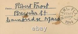 Enveloppe signée et adressée à la main par Robert Frost, autographe encapsulé PSA DNA