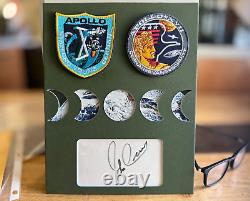 Eugene Gene Cernan Affichage Authentique Signé à la Main Apollo 10 & 17 avec Patches COA