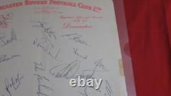 FEUILLE SIGNÉE À LA MAIN DES DONCASTER ROVERS FC DES ANNÉES 1960 - 19 AUTOGRAPHES
