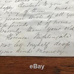 Florence Nightingale Lettre Souhaitable En Lettres Manuscrites Au Chirurgien