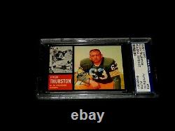 Fred Fuzzy Thurston 1962 Topps Autographié Rookie Card Packers Auto NFL Psa/adn