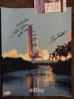 Fred Haise + Gene Kranz + Kraft Signé A La Main 11x14 Photo Apollo 13 Jsa Authentique