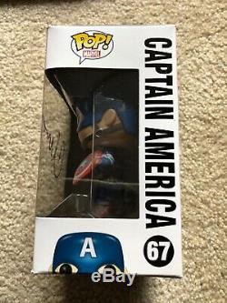 Funko Pop Captain America Démasqué Avengers 92 Autographe Signé De Chris Evans