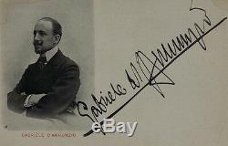 Gabriele D'annunzio Authentic Signé Dans Sa Main Carte Postale Ancienne Photo Ca 1890