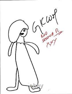 Gary Wolf, Jessica Rabbit dessinée à la main sur du carton 8.5 x 11 signée avec un certificat d'authenticité (COA)