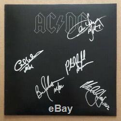 Groupe Ac / DC Signée À La Main Autographié Back In Black Lp Album Par Les Cinq Membres