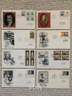 HIRSCHFELD ENSEMBLE DE 8 enveloppes premier jour authentiquement signées vintage À VOIR ABSOLUMENT