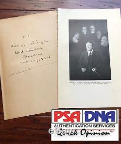 Harry Houdini Page Signée Et Inscrite Au Livre De Psa / Adn Autographe Magician