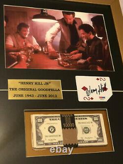 Henry Hill Signé À La Main Carte De Jeu Encadrée Autographiée Avec Prop Money Psa Coa