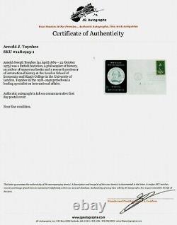 Historien économique Arnold Toynbee FDC signé à la main de 1964 JG Autographs COA