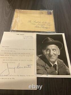 JIMMY DURANTE main signée? PHOTO & LETTRE ainsi qu'une enveloppe adressée à Fred