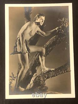 JOHNNY TARZAN WEISSMULLER Autographe Signé à la Main Photographie Vintage 1940's 7x5