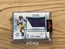 Ja'marr Chase Auto Patch /75 2021 Leaf Trinity Rpa Rookie Bengales Roy Scellé