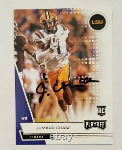 Ja'marr Chase Auto Rookie Card Panini Playoff 383 Bengales Signé À La Main Roty