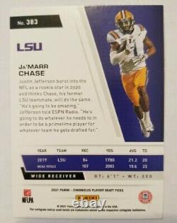 Ja'marr Chase Auto Rookie Card Panini Playoff 383 Bengales Signé À La Main Roty