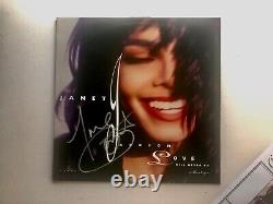 Janet Jackson Couverture d'album autographiée à la main, authentifiée et accompagnée d'un certificat d'authenticité (COA)