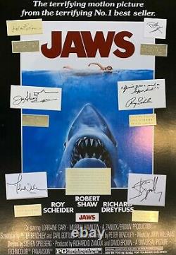 Jaws, Robert Shaw, Steven Spielberg, Joe Alves Cadre Signé À La Main